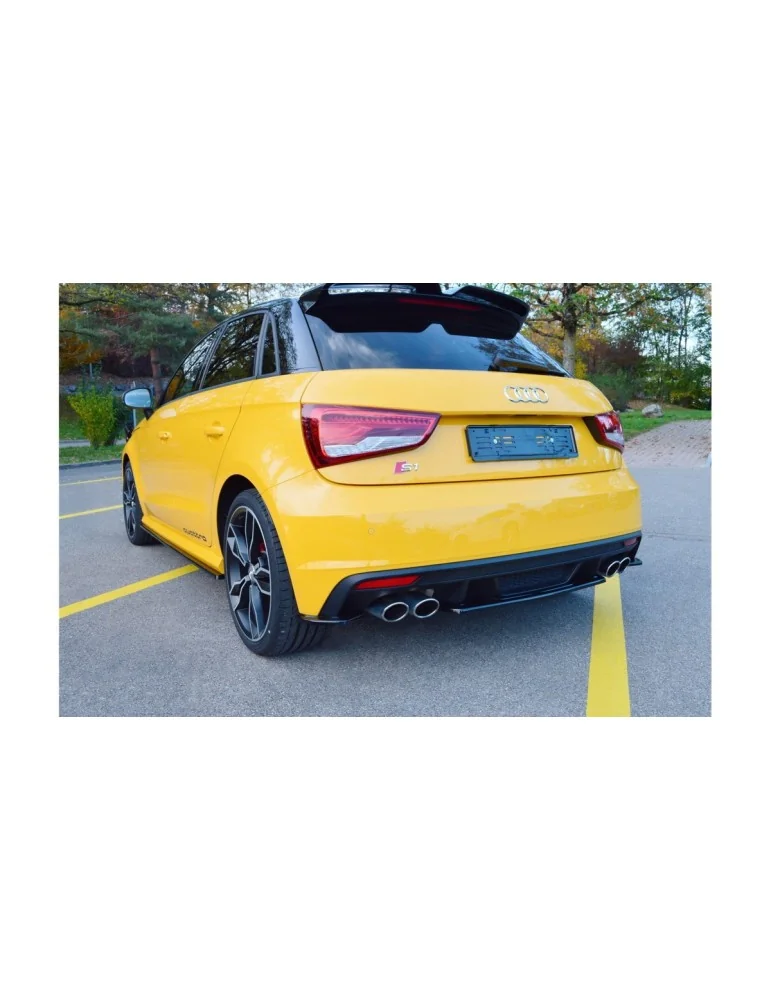 Rajouts de pare-chocs arrière en ABS Maxton Design pour Audi S1 8X (2014-2018) noir brillant