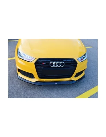 Lame de pare-chocs avant en ABS Maxton Design pour Audi S1 8X (2014-2018) noir brillant