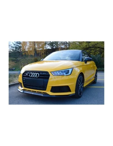 Lame de pare-chocs avant en ABS Maxton Design pour Audi S1 8X (2014-2018) noir brillant