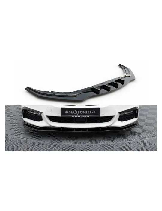 Lame de pare-chocs avant Maxton Design pour BMW Série 5 G30/G31 Pack M noir brillant, vue d'ensemble de la pièce