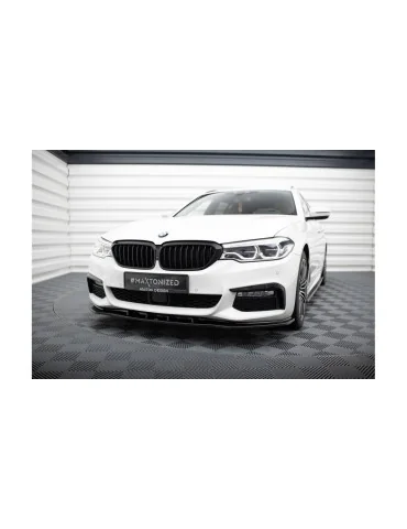 Lame de pare-chocs avant v.1 en ABS Maxton Design pour BMW Série 5 G30/G31 Pack M (2017-2020) noir brillant