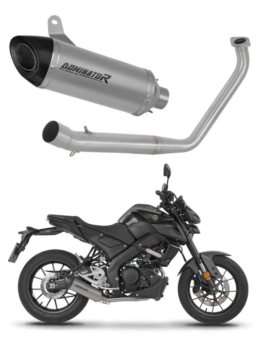 Ligne d'échappement complète Dominator HP8 avec silencieux en titane et collecteur inox pour Yamaha MT-125 2020, vue 1