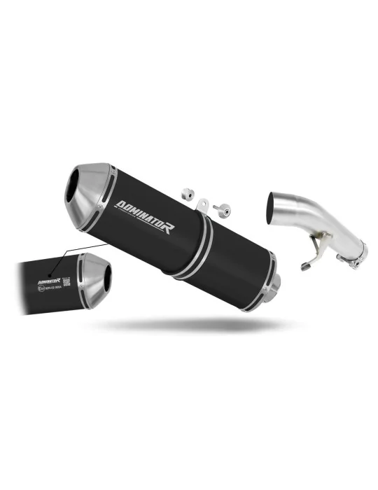 Silencieux slip-on homologué Dominator OVR Noir en aluminium anodisé pour Suzuki GSX 1250 FA 2010-2016, vue 1