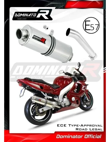 Silencieux slip-on homologué Dominator OVAL pour Yamaha YZF 600R Thundercat (1996-2006)