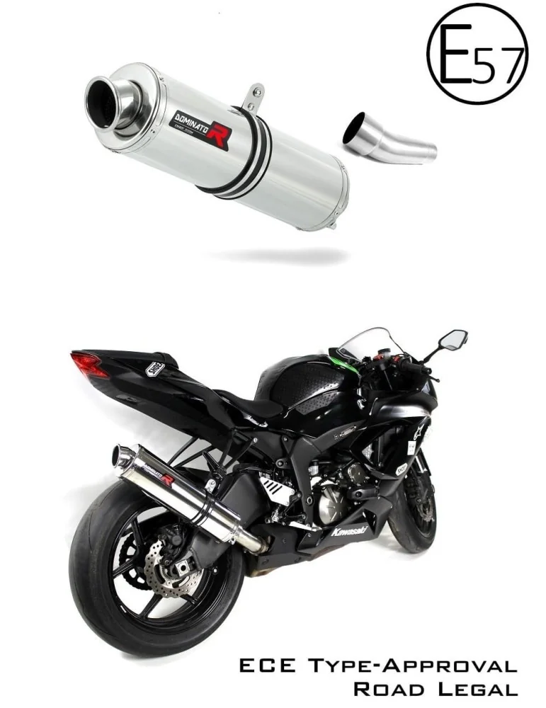 Silencieux slip-on homologué Dominator ST pour Kawasaki ZX6R 636 (2009-2020)
