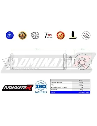 Silencieux slip-on homologué Dominator ROND pour Suzuki GSX 750 Inazuma (1998-2003)