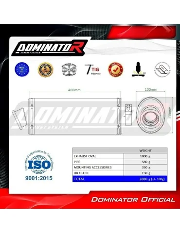 Silencieux slip-on homologué Dominator OVAL pour Suzuki GSF 1200 Bandit (2001-2005)