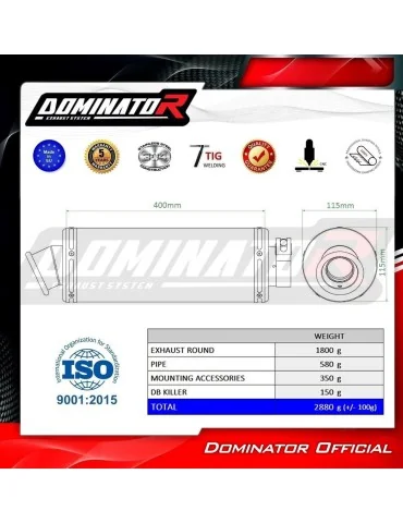 Silencieux slip-on homologué Dominator ROND pour Suzuki GSF 600 Bandit (2000-2004)