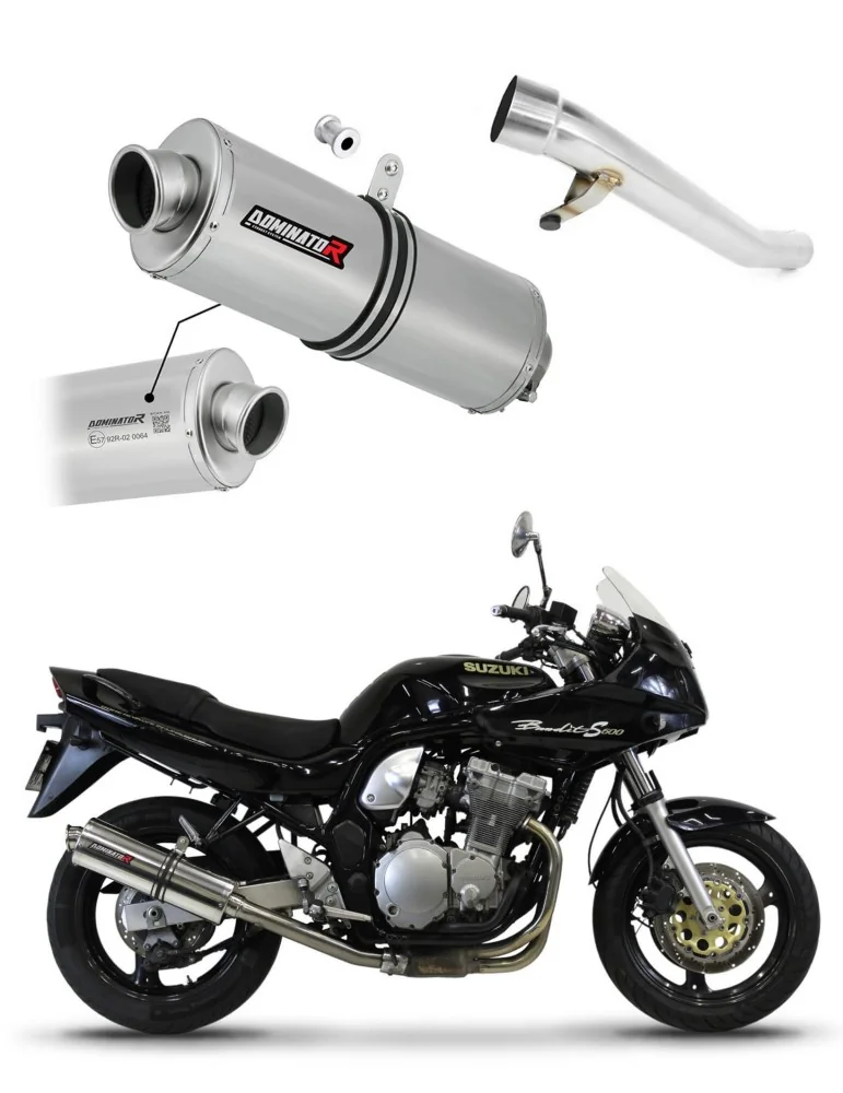 Silencieux slip-on homologué Dominator OVAL pour Suzuki GSF 600 Bandit (1995-1999)