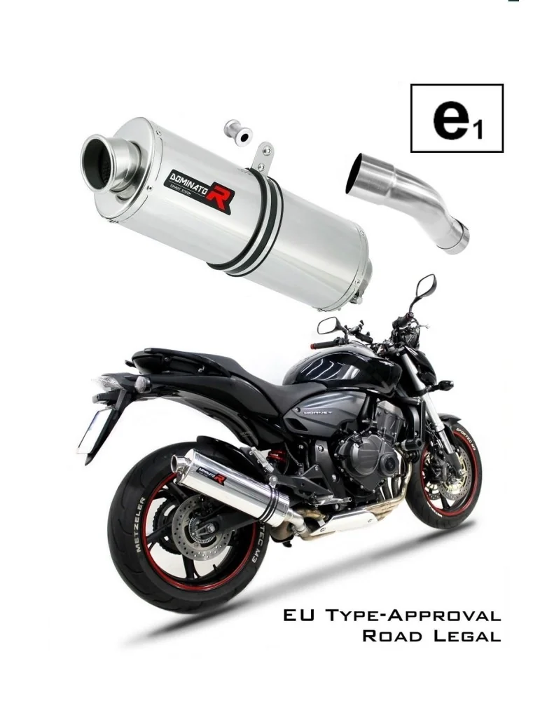 Silencieux slip-on homologué Dominator OVAL pour Honda CB 600F Hornet (2007-2013)