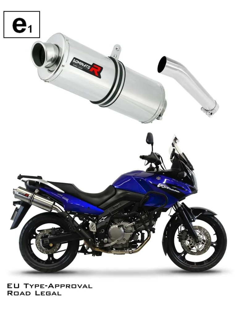 Silencieux slip-on homologué Dominator OVAL pour Suzuki DL 650 V-strom (2004-2006)