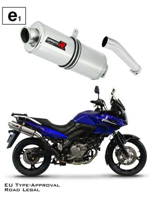 Silencieux slip-on homologué Dominator OVAL pour Suzuki DL 650 V-strom (2004-2006)