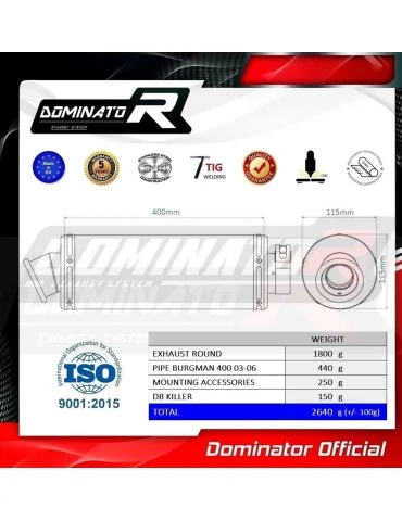 Silencieux slip-on Dominator ST pour Suzuki Burgman 400 (2003-2006)