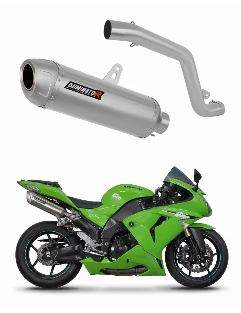 Silencieux slip-on Dominator S6 pour Kawasaki ZX10R (2006-2007) - réf. KA090DS6SAT