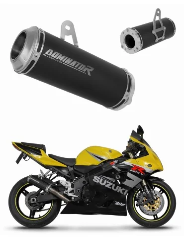 Silencieux bolt-on Dominator GP Noir pour Suzuki GSXR 1000 K1 - K4 (2001-2004)