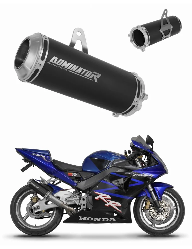 Silencieux bolt-on Dominator GP Noir pour Honda CBR 954 (2002-2003)
