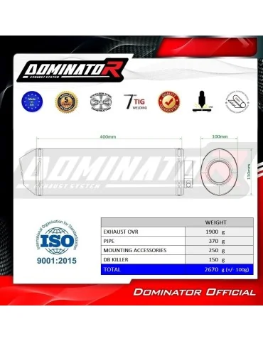 Silencieux slip-on Dominator OVR pour Yamaha XT 600 Tenere (1987-1989)
