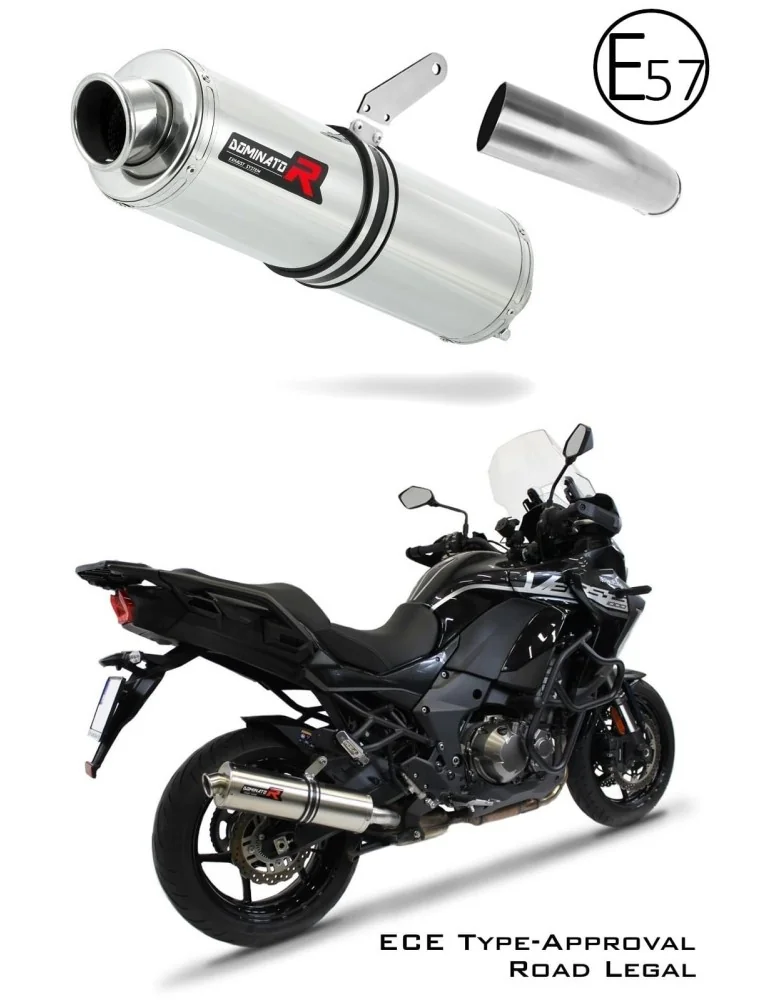 Silencieux slip-on homologué Dominator ROND pour Kawasaki Versys 1000 (2019-2024)