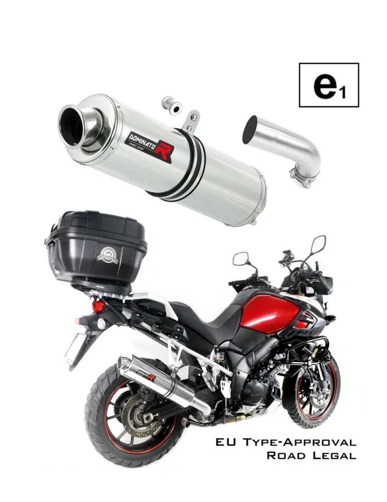 Silencieux slip-on homologué Dominator ROND pour Suzuki DL 1000 V-strom (2014-2016)