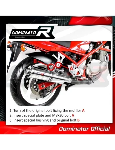 Silencieux slip-on Dominator GP1 pour Suzuki GSF Bandit 400 (1989-1990)