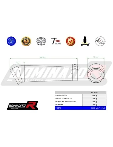 Silencieux slip-on Dominator GP2 pour Suzuki SV 650 N (2003-2015)