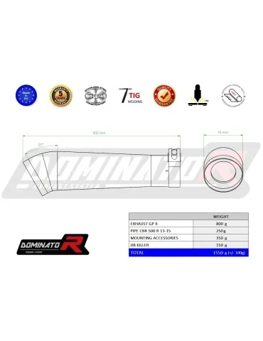 Silencieux slip-on Dominator GP2 pour Honda CBR 500 R (2013-2015)