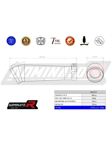 Silencieux slip-on Dominator GP2 pour Honda CBF 1000 (2010-2013)