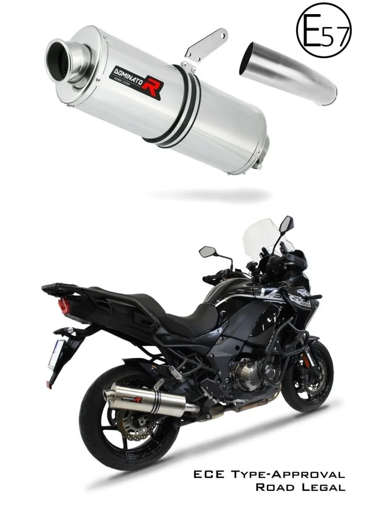 Silencieux slip-on homologué Dominator OVAL pour Kawasaki Versys 1000 (2019-2024)