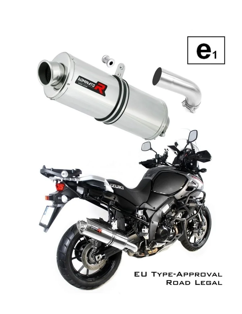 Silencieux slip-on homologué Dominator OVAL pour Suzuki DL 1000 V-strom (2017-2020)