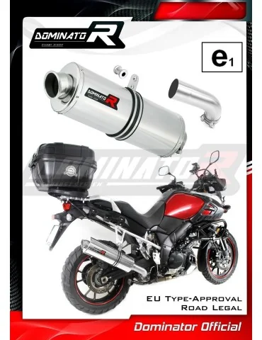 Silencieux slip-on homologué Dominator OVAL pour Suzuki DL 1000 V-strom (2014-2016)