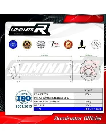 Silencieux bolt-on Dominator OV pour Yamaha YZF 1000 R Thunderace (1996-2003)