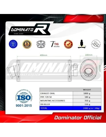Silencieux slip-on Dominator OV pour Yamaha TZR 50
