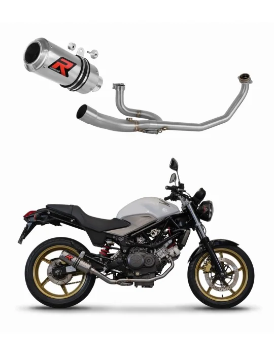 Ligne d'échappement complète inox Dominator GP pour Honda VTR 250 (2009-2015)
