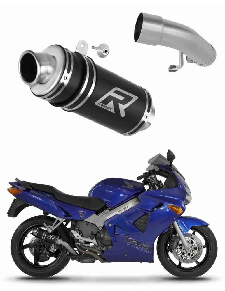 Silencieux slip-on Dominator GP1 Noir pour Honda VFR 800 Fi (1998-2001)