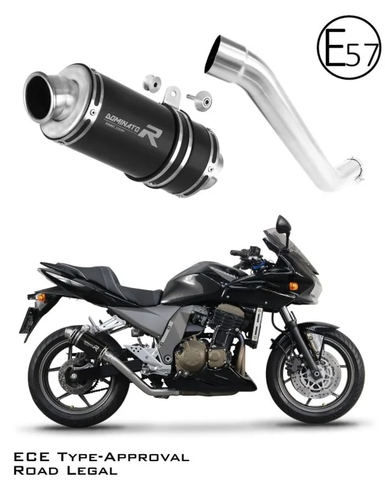 Silencieux slip-on homologué Dominator GP1 Noir pour Kawasaki Z750 (2004-2006)