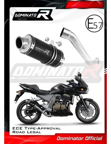 Silencieux slip-on homologué Dominator GP1 Noir pour Kawasaki Z750 (2004-2006)