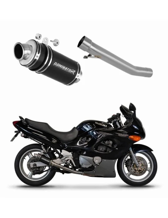 Silencieux slip-on Dominator GP1 Noir pour Suzuki GSXF 750 (1998-2006)