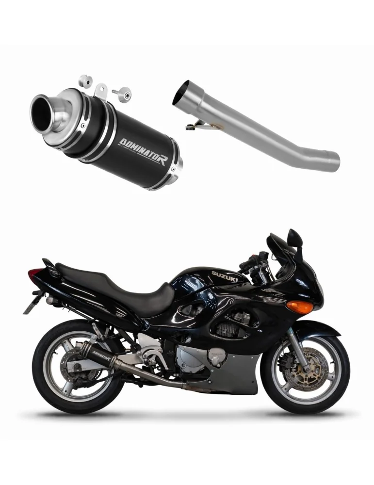 Silencieux slip-on Dominator GP1 Noir pour Suzuki GSXF 600 (1998-2006)