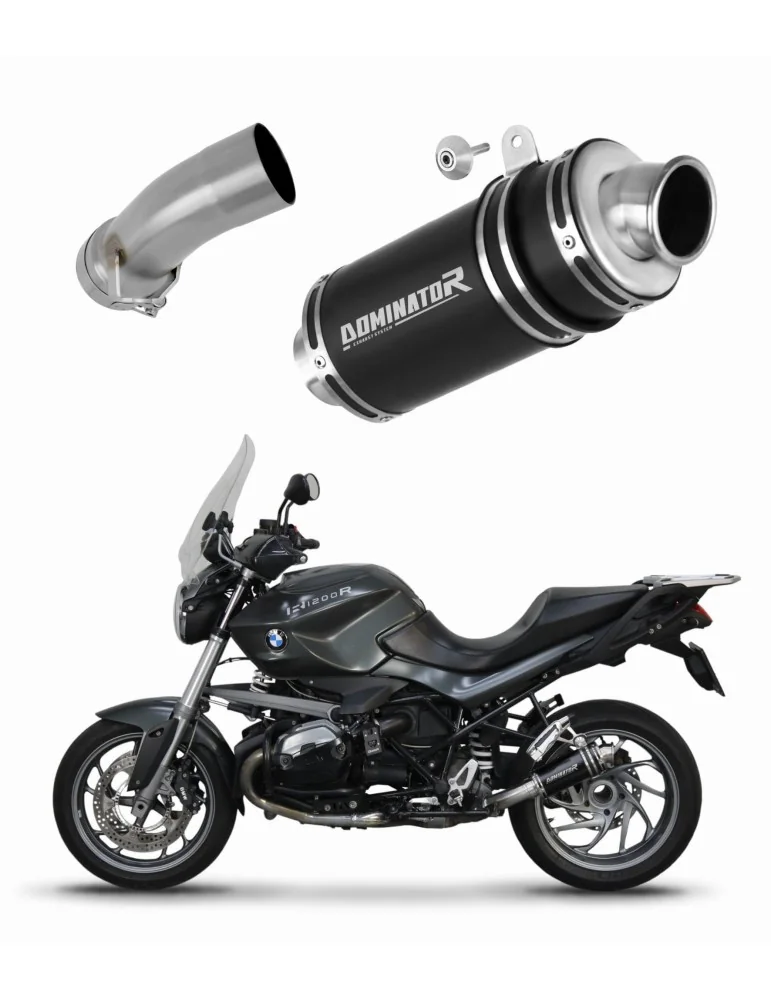 Silencieux slip-on Dominator GP1 Noir pour BMW R1200R (2010-2014)
