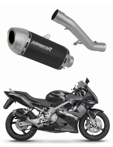 Silencieux slip-on Dominator S6 Noir Shorty pour Honda CBR 600 F4i (2001-2006)