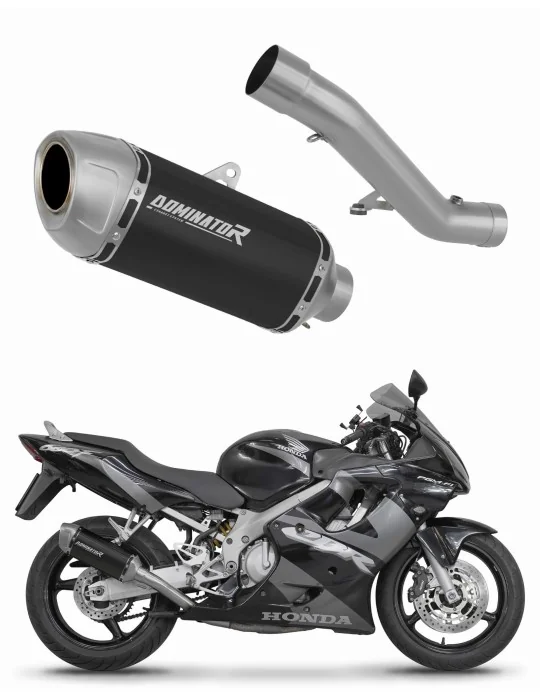 Silencieux slip-on Dominator S6 Noir Shorty pour Honda CBR 600 F4i (2001-2006)