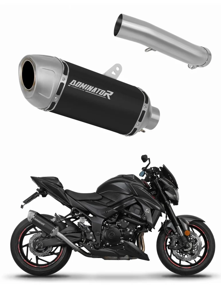 Silencieux slip-on Dominator S6 Noir pour Suzuki GSX-S 750 (2017-2020)
