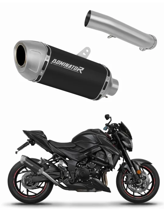 Silencieux slip-on Dominator S6 Noir pour Suzuki GSX-S 750 (2017-2020)