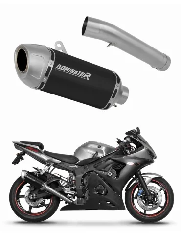 Silencieux slip-on Dominator S6 Noir Shorty pour Yamaha YZF R6 (2003-2005)