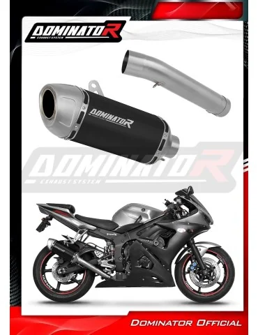 Silencieux slip-on Dominator S6 Noir Shorty pour Yamaha YZF R6 (2003-2005)