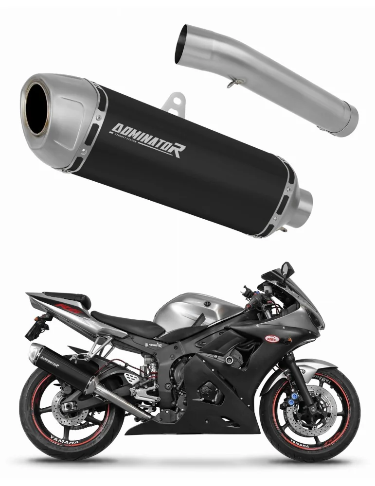 Silencieux slip-on Dominator S6 Noir pour Yamaha YZF R6 (2003-2005)
