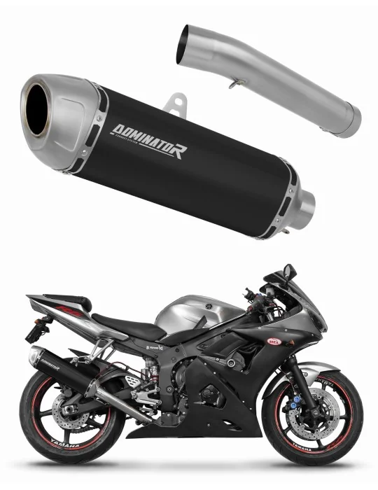 Silencieux slip-on Dominator S6 Noir pour Yamaha YZF R6 (2003-2005)