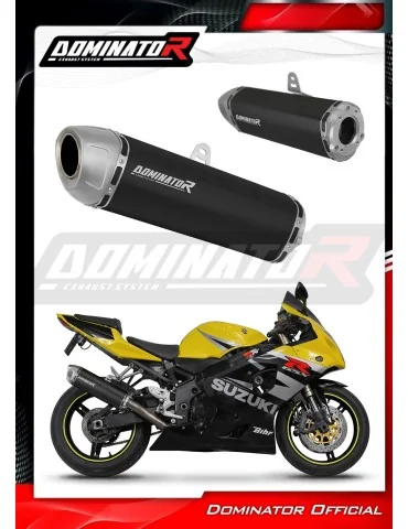 Silencieux bolt-on Dominator S6 Noir pour Suzuki GSXR 1000 K1 - K4 (2001-2004)