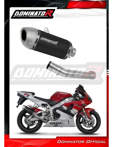 Silencieux slip-on Dominator S6 Noir Shorty pour Yamaha YZF R1 1000 RN04 (2000-2001)