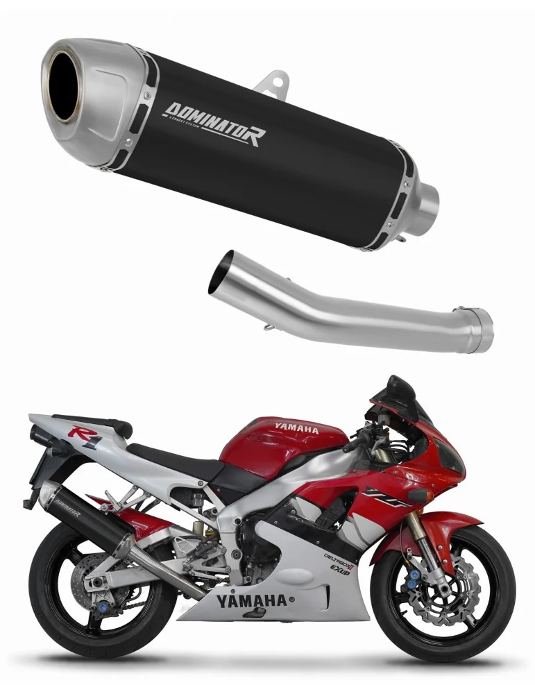 Silencieux slip-on Dominator S6 Noir pour Yamaha YZF R1 1000 RN04 (2000-2001)
